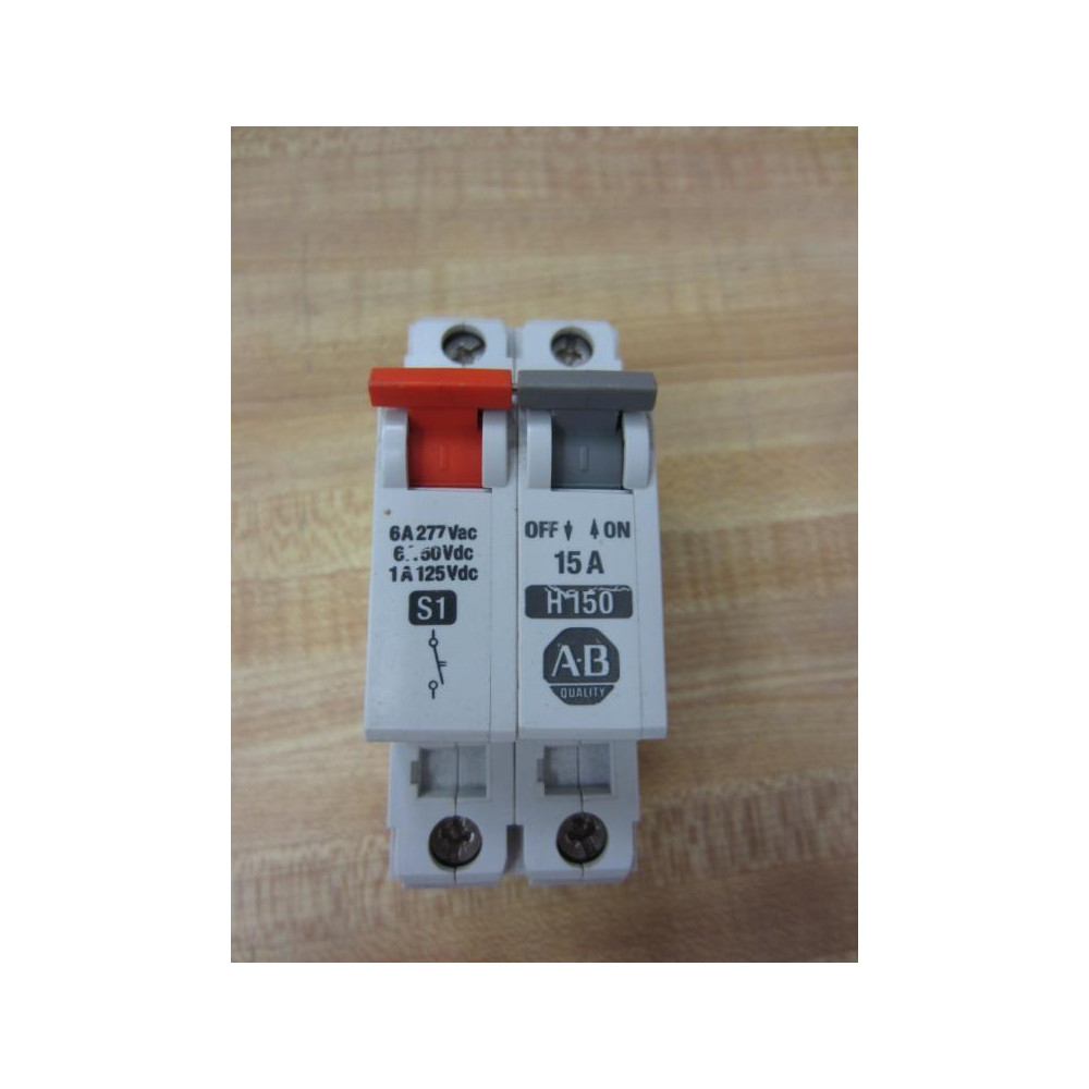 Allen Bradley 1492-ACBH1 Circuit Breaker 1492 ACBH1 15A Series B H 150 - Used
