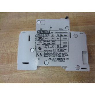 Allen Bradley 1492-ACBH1 Circuit Breaker 1492 ACBH1 15A Series B H 150 - Used