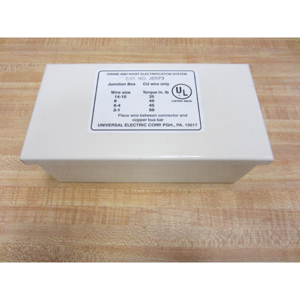 Universal Electric JBEF3 Junction Box - New No Box