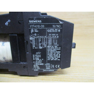 Siemens 3TF4010-0BB4 Contactor 3TF4010-0B - Used
