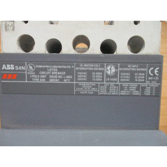 ABB S4N SACE PR211 Circuit Breaker S4NSACEPR211 100 AMP, Chipped - Used