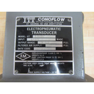 GT 18EDF ITT Electropneumatic Transducer GT18EDF - Used