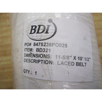 BDI BD321 11 58" X 10' 12" Laced Conveyor Belt 8475238PO025