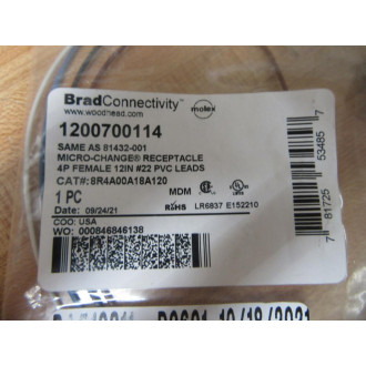 Brad Connectivity 8R4A00A18A120 Micro-Change Receptacle 1200700114