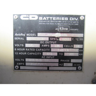 C & D Battery Division FR18HK135G Battery Charger - Used