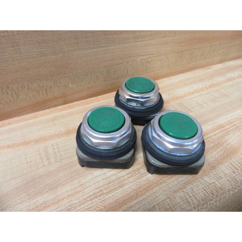 Allen Bradley 800T-A1 Push Button Green (Pack of 3) - Used