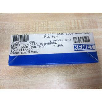 Kemet C410C104M5U5CA Ceramic Capacitor (Pack of 132)