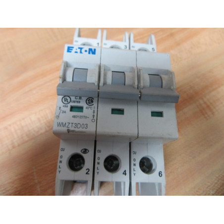 Eaton WMZT3D03 Cutler Hammer Circuit Breaker 3A 3P - Used