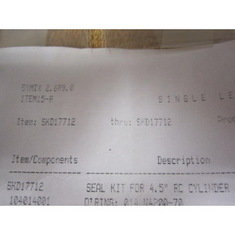 Sheffer SKD17712 Seal Kit - New No Box