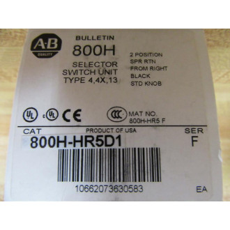 Allen Bradley 800H-HR5D1 Selector Switch 800HHR5D1
