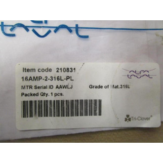 Alfa Laval 16AMP-2-316L-PL End Cap - New No Box