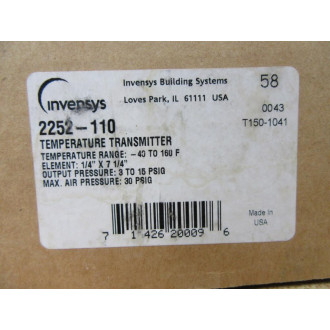Invensys 2252-110 Temperature Transmitter