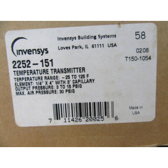Invensys 2252-151 Temperature Transmitter