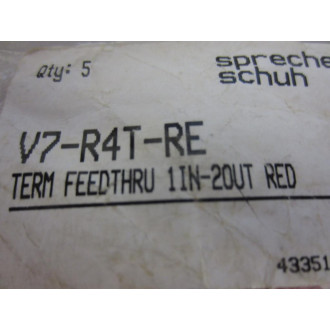 Sprecher And Schuh V7-R4T-RE Terminal Block (Pack of 5)