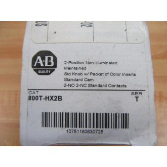 Allen Bradley 800T-HX2B Selector Switch 800THX2B WColored Inserts