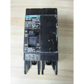 Siemens BQD Circuit Breaker Volts 480Y277 2 Pole  20A - Used