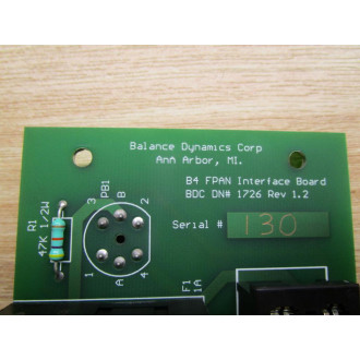 Balance Dynamics 1726 Interface Board B4 FPAN - Used