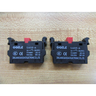 Gaoqiao LA115-A Contact Block Gqele LA115A LA115-A-01 (Pack of 2)