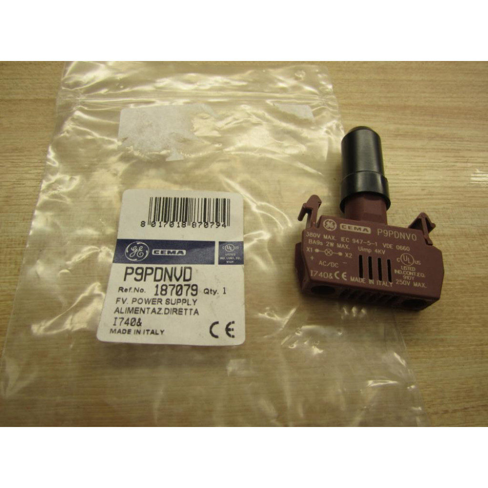 General Electric P9PDNVD Power Supply Illuminated Push Button