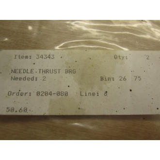 34343 Needle Thrust Bearing (Pack of 2)
