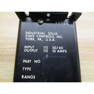 Industrial Solid State Controls 70829 Time Delay Relay ISSC - Used