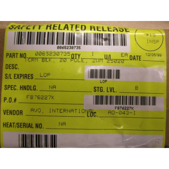 Avo International 0065230735 Terminal Block