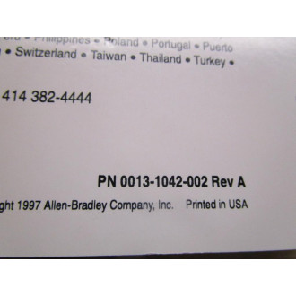Allen Bradley 0013-1042-002 User Guide Manual