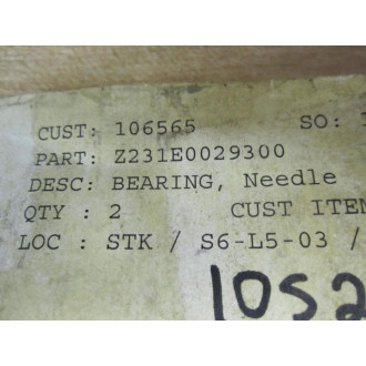 Z231E0029300 Needle Bearing - New No Box