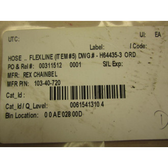 Rex Chainbelt 103-40-720 Flexline Hose