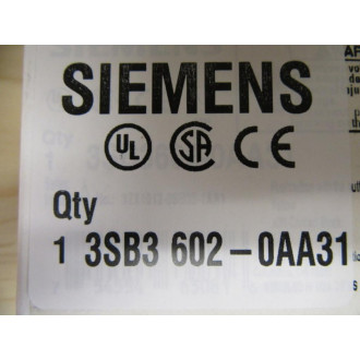 Siemens 3SB3602-0AA31-0CC0 Yellow 3SB36020AA310CC0 wButton Base,Clip