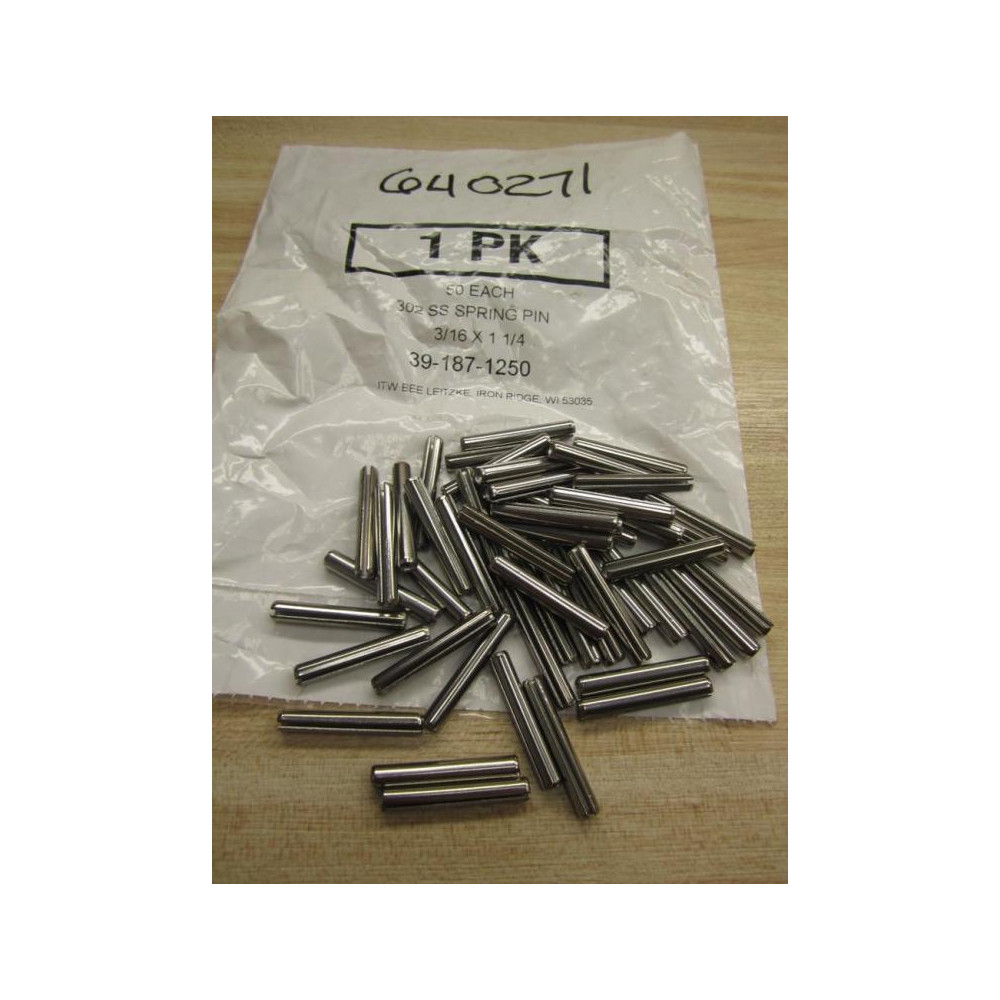 ITW BEE LEITZKE 39-187-1250 Spring Pin (Pack of 50)