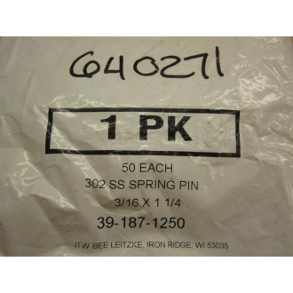 ITW BEE LEITZKE 39-187-1250 Spring Pin (Pack of 50)