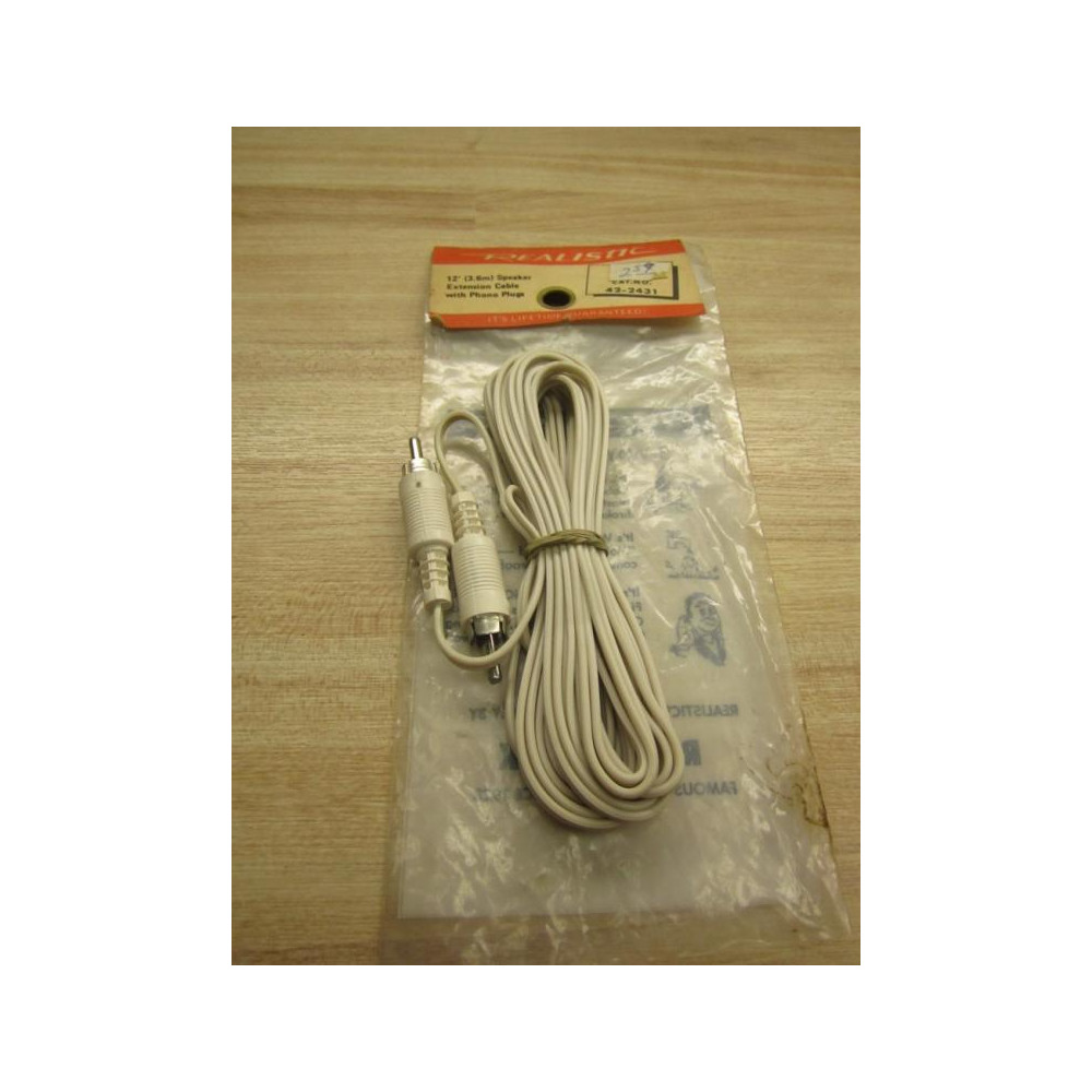 Realistic 42-2431 Speaker Extension Cable