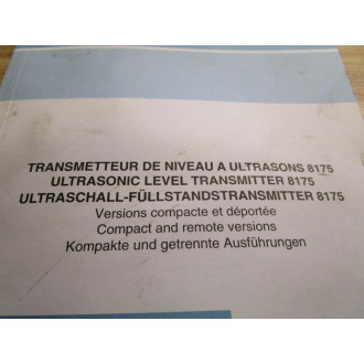 Burkert 427998-IND Manual For 8175 Ultrasonic Level Transmitter - Used