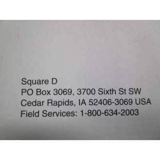 Square D 48049-028-02 Instruction Bulletin For ME & MX - Used