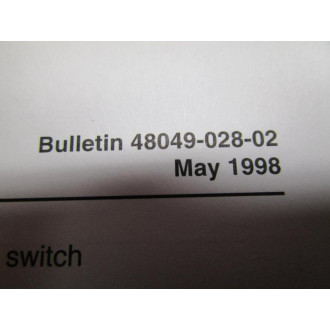 Square D 48049-028-02 Instruction Bulletin For ME & MX - Used