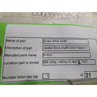 K-Tron 00000000053 Screw Drive Shaft