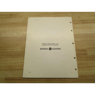 GE General Electric GEK-40724C Instruction Manual For EV-1* SCR Control - Used