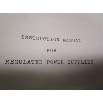 Lambda IM-LXS-C Instruction Manual For Regulated Power Supplies - Used