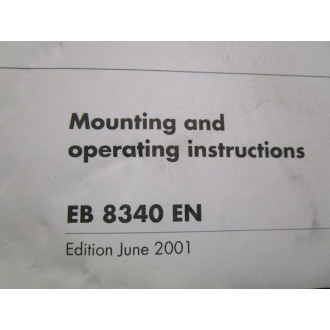Samson EB 8340 EN Manual For Electrohydraulic Actuator Type 3274 - Used