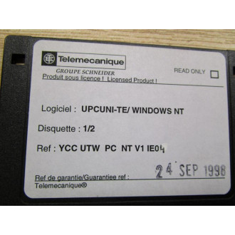 Telemecanique YCC UTW PC NT NT V1 IE04 Software UPCUNI-TEWINDOWS NT - Used