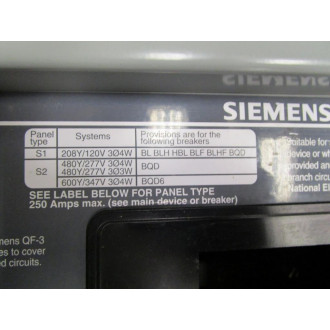 Siemens S1C30BL100CTS Panel Board - Used