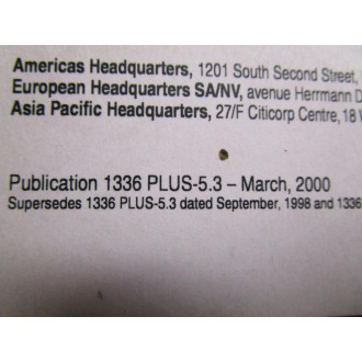 Allen Bradley 184898 (3) User Manual For 1336 PLUS II - Used