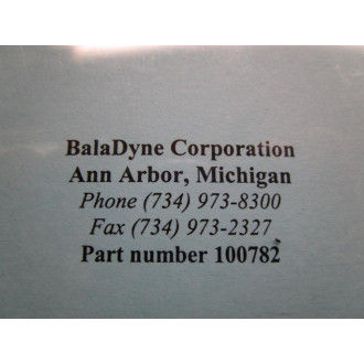 Baladyne 100782 Operating Manual For MX-700 - Used