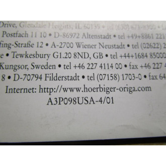 Hoerbiger A3P098USA-401 Manual - Used
