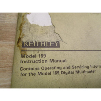 Keithley 30181 Instruction Manual For Model 169 - Used