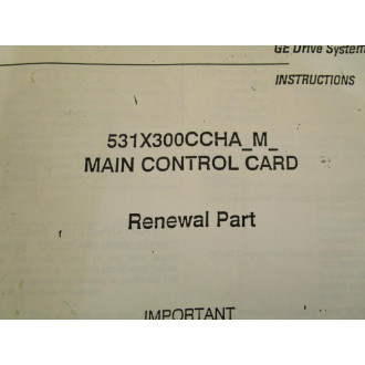 General Electric 531X300CCHA Instruction Manual - Used