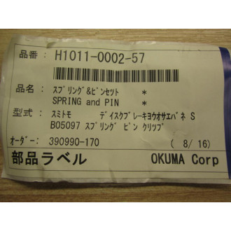 Okuma H1011-0002-57 Spring And Pin