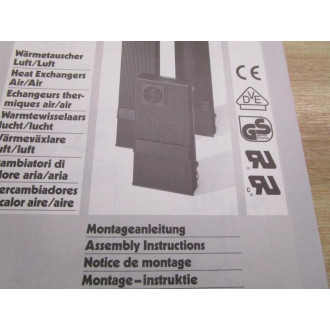 SK Rittal 895 Instruction Manual For Heat Exchangers - Used