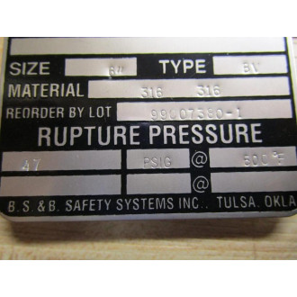 BS&B Safety Systems 99007380-1 Rupture Disk (Pack of 3)
